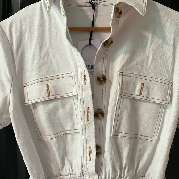 Charlie Holiday White Romper Utility - Picture 2 of 3